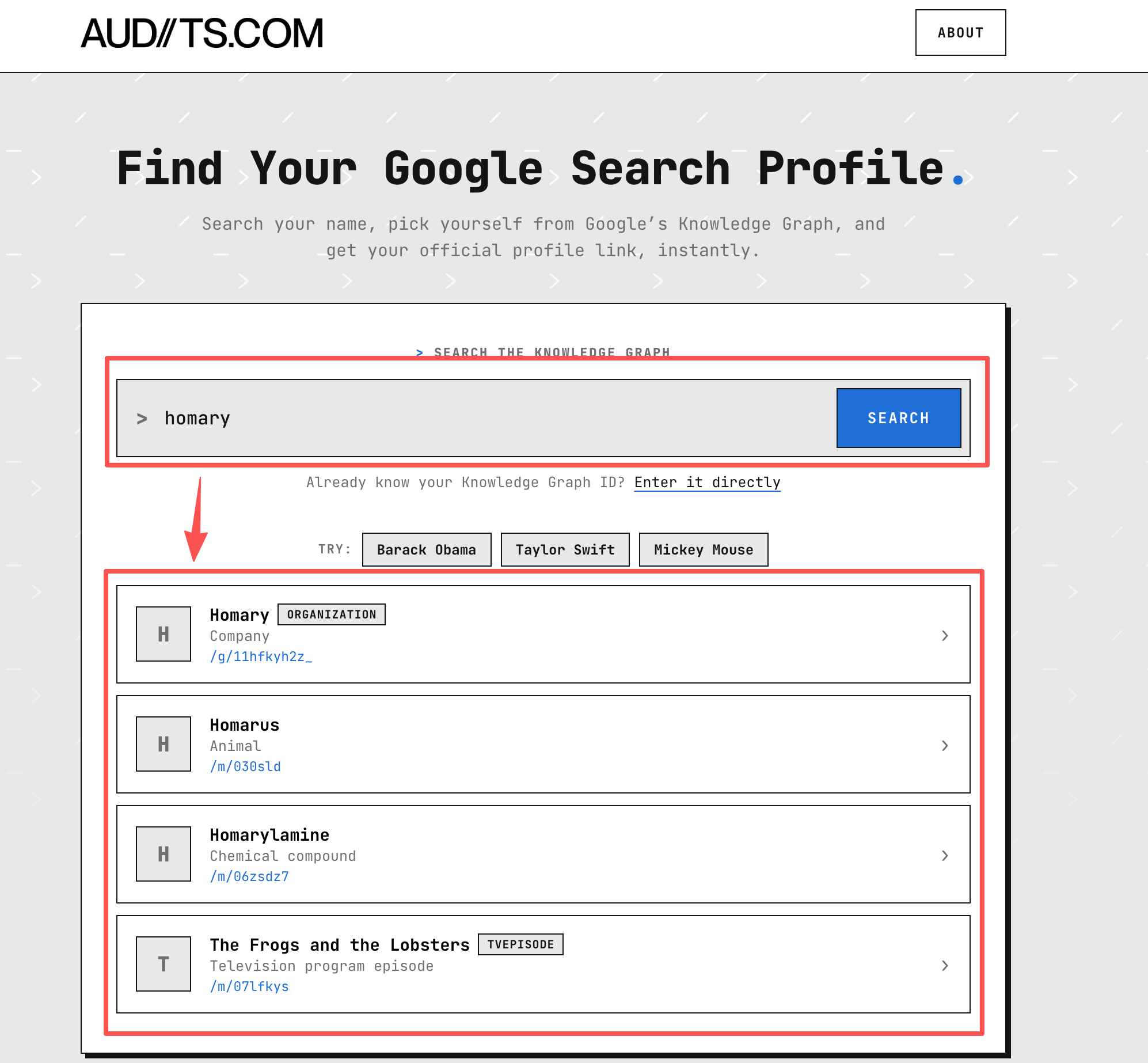 Find your Google Search Profile